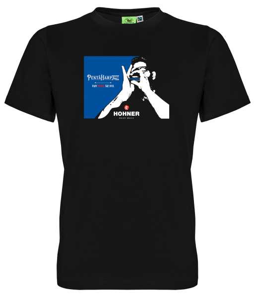 T-Shirt Herren "Pentaharp 2022" Harmonica Player 